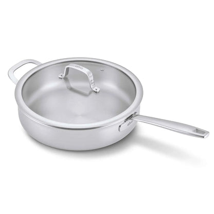 5-Ply Stainless Steel Sauté Pan with Lid, 4-Qt