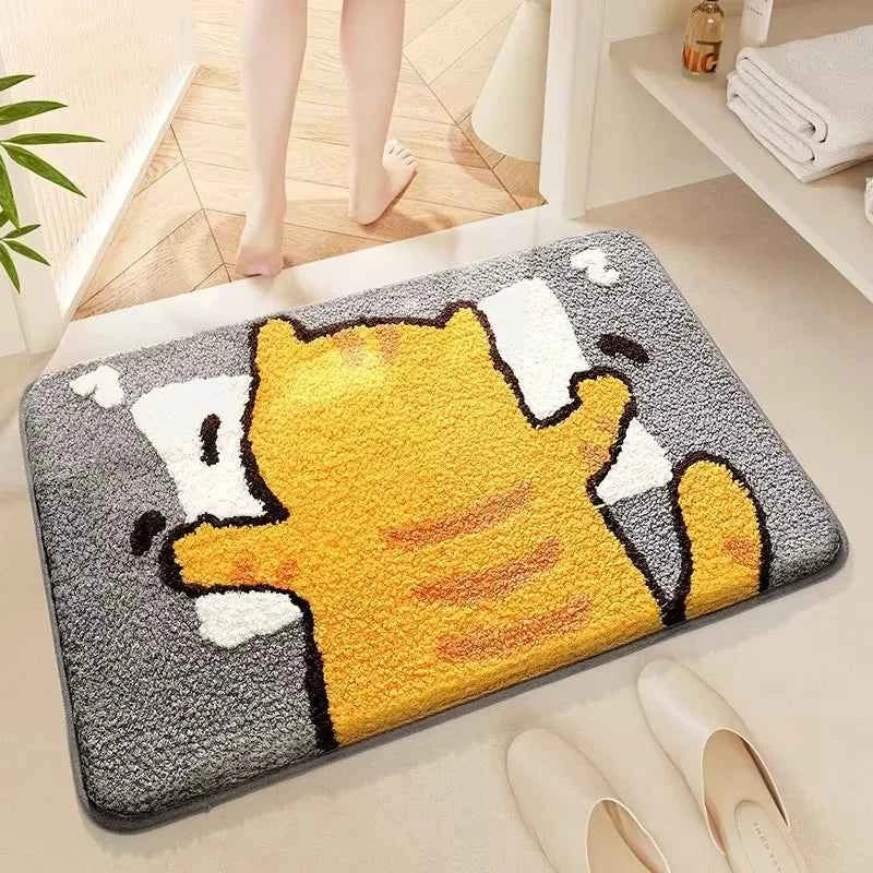 Cute Rabbit Carpet Bathtub Carpet Non-Slip Absorbent Mat