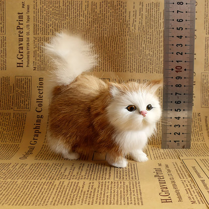 Soft Simulation Cat Plush Toys Stuffed Kitten Model Fake Cats Realist Animals for Birthday Valentine's Day Gift