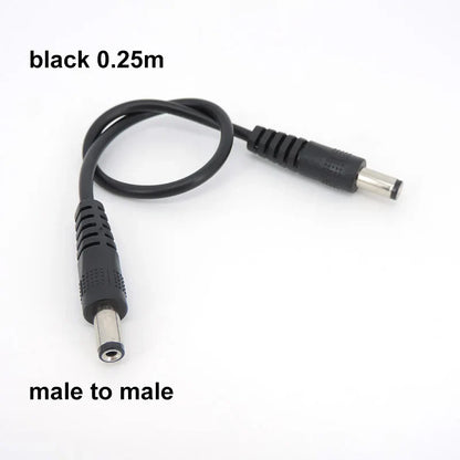 22awg 3A DC Male To male female Power supply Adapter white black cable Plug 5.5x2.1mm Connector wire 12V Extension Cords