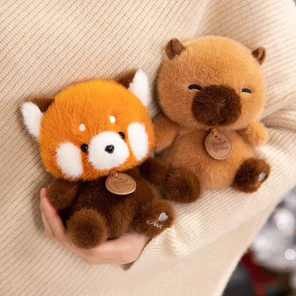 Cute Sitting Animals Red Panda Fox Sloth Cat Plush Toys Soft Plush Dolls Stuffed Capybara Pig Plushie Baby Toys Gifts for Kids