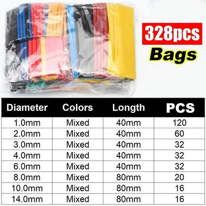 Heat-shrink Tubing Thermoresistant Tube Heat Shrink Wrapping Kit Electrical Connection Wire Cable Insulation Sleeved Protecter