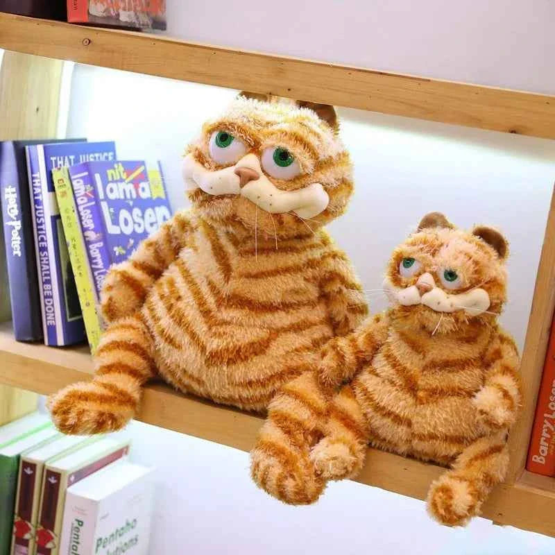 Fat Orange Cat Plush Toy – Lifelike Tabby Cat Stuffed Animal Cute Kitty Gift for Kids