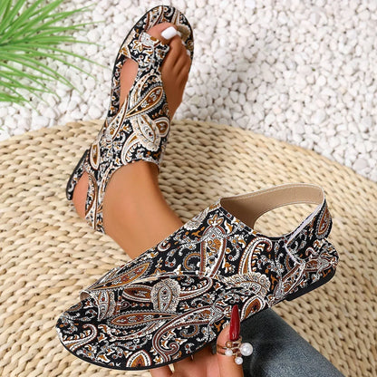 2025 Women Flat Sandals Comfortable Flats Sandals Printed Bohemia Roman Style Shoes for Women Fashion Shoes Sandalias De Mujer