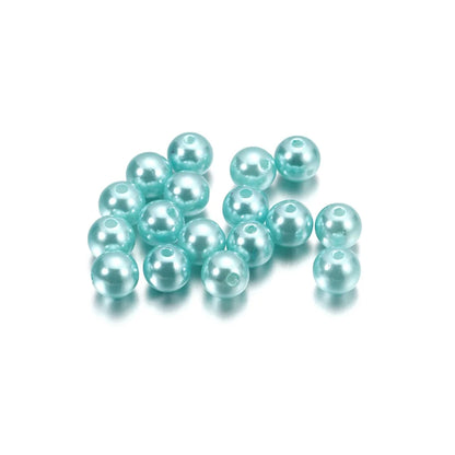 10-1000pcs/lot 3-20mm Straight Holes Acrylic Imitation Pearl Beige Bracelet Round Beads For DIY Craft Jewelry Making Supplies