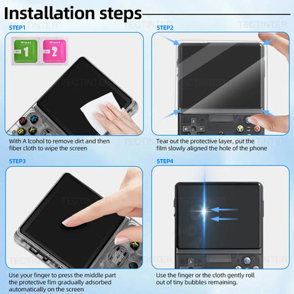 Screen Protector+Portable Carrying Case for R36S Handheld Console Storage Bag & Anti-Scratch Tempered Glass for R36S Accessories
