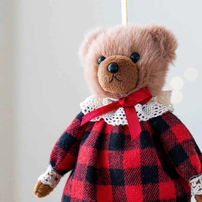 Cute Plush Bird/Bear Couple Christmas Tree Hanging Pendant - Handcrafted Xmas Ornament