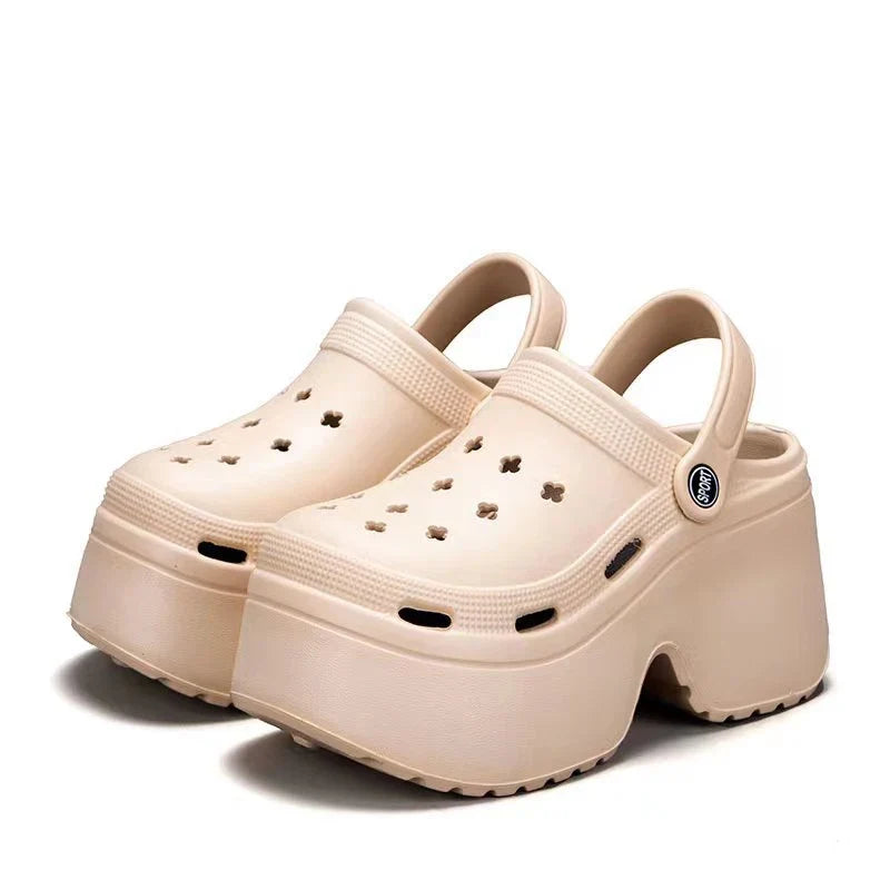 Women's Wedges Heel Sandals Summer 2026 Closed Toe Chunky Platform Sandalias Mujer Hollow Out Thick Sole Non-slip Slides Ladies