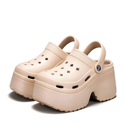 Women's Wedges Heel Sandals Summer 2026 Closed Toe Chunky Platform Sandalias Mujer Hollow Out Thick Sole Non-slip Slides Ladies