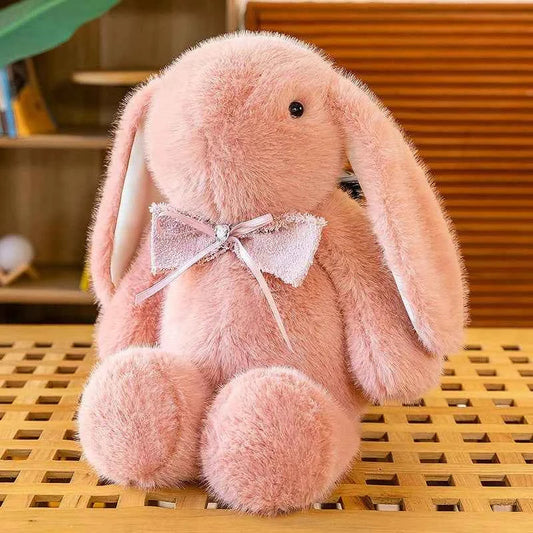 Kawaii Pink Rabbit Plush Toy (13.8 in) - Soft Stuffed Doll Pillow Cushion Gift
