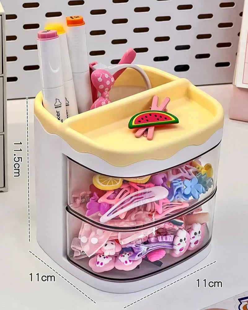 2 Layers Cute Children's Hair Accessories Storage Box