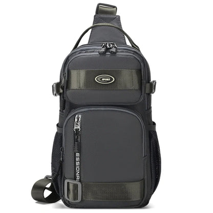Riding backpack for men, men's chest bag, casual men's single shoulder bag, lightweight and large-capacity crossbody bag