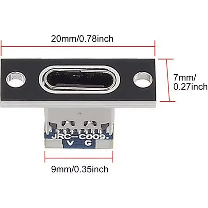 1-20Pcs USB Jack 3.1 Type-C 2Pin 4Pin Female Connector Jack Data Charging Port Small Electrical Charging Base with Fixing Plate