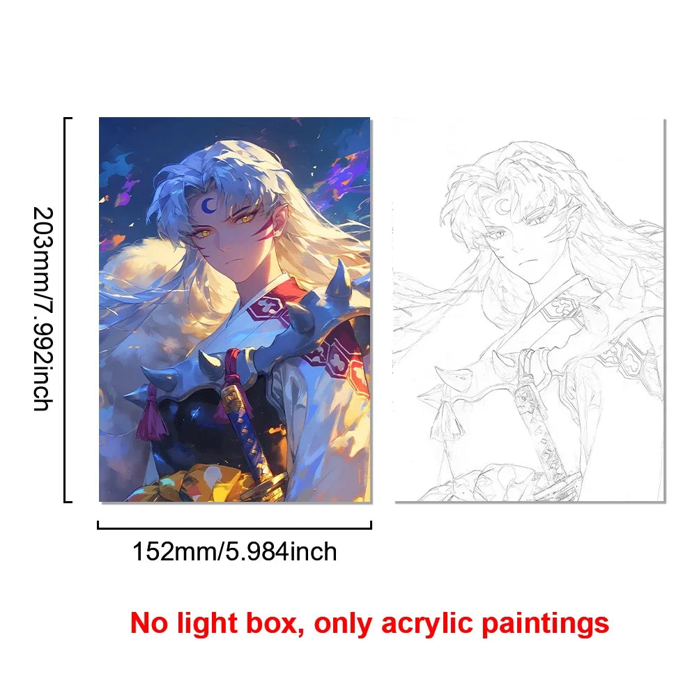 Anime Character Light Picture Frame, Inuyasha Character LED Light, Wall Decoration, Room Night Light, Gift, Moonlight Light