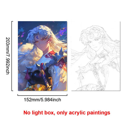 Anime Character Light Picture Frame, Inuyasha Character LED Light, Wall Decoration, Room Night Light, Gift, Moonlight Light