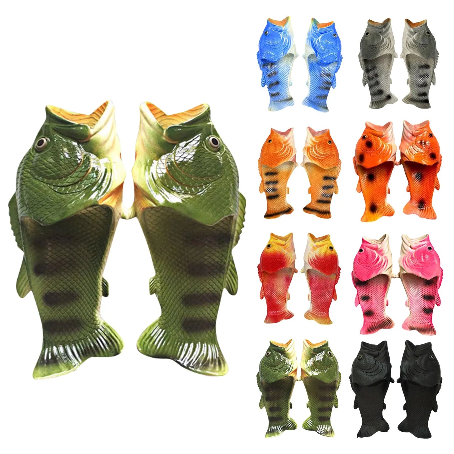 2025 Funny Slippers For Women Couple Shoes Family Shoes Parent-Child Sandals Large Size 32-46 Summer Beach Shoes Fish Slippers