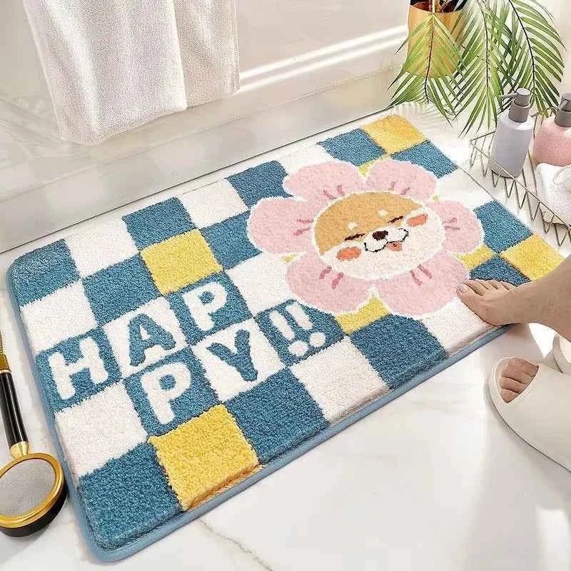 Cute Rabbit Carpet Bathtub Carpet Non-Slip Absorbent Mat