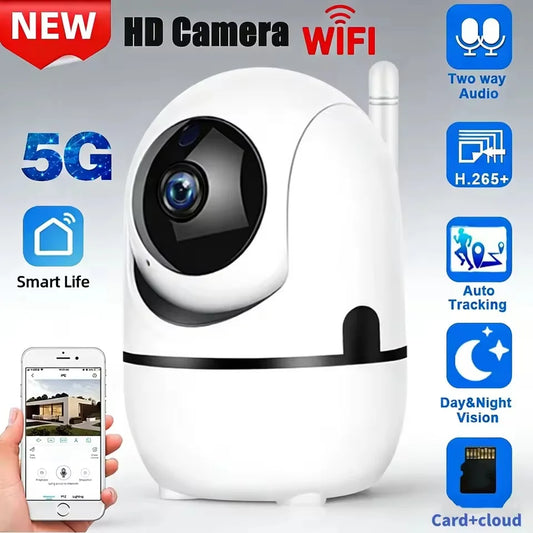 Nueva mini cámara inteligente con seguimiento automático 1080P WiFi IP de visión nocturna completa, cámara de seguridad de red inalámbrica CCTV para bebés