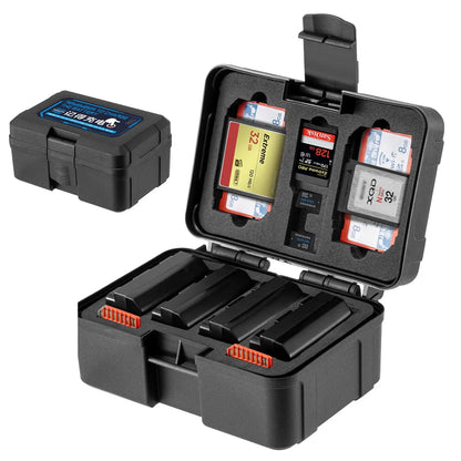 FOMITO Portable Camera Battery Case Memory Card Organizer Holder Waterproof Storage box for Canon Nikon Sony NP-FZ100 Battery