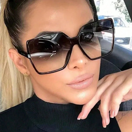 1/3/4/5pcs Gafas de Sol Cuadradas de Moda de Gran Tamaño Para Mujer de Marca de Lujo de Personalidad Degradadas Gafas de Sol Femeninas al Aire Libre Oculos