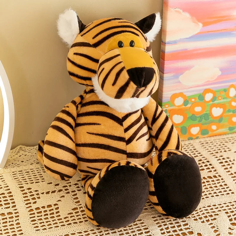 Stuffed Plush Animals Toys Soft Dolls Jungle Lion Elephant Tiger Dog Fox Monkey Deer Children Gift Kawaii Baby Kids Hobbie Toys