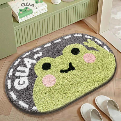 Cartoon Frog Entrance Carpet Absorbent Non Slip