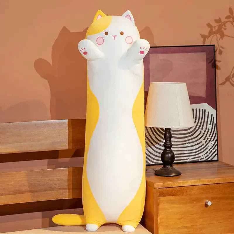 Giant Long Cat Plush Toy (35.4-51.2 in) - Cylindrical Animal Bolster Pillow Gift