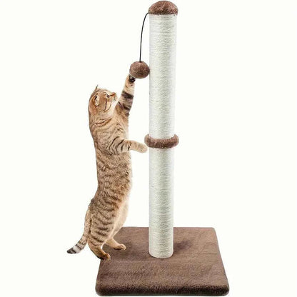 2-Tier Vertical Cat Scratching Post – Sisal Climbing Tree with Stable Modern Design