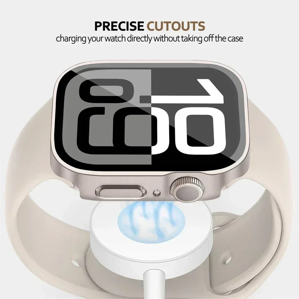 Screen Protector for Apple Watch 10 Case 46mm 42mm 45mm 44mm 41mm 40mm 44 Tempered Glass PC bumper Cover Series 7 8 9 SE 6 5 4