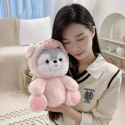Kawaii Dog Plush Toy (7.9 in) - Anime Husky Cosplay Pig Doll Stuffed Animal Gift
