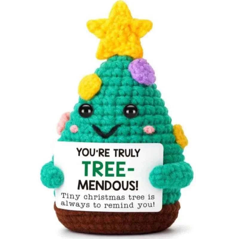 Funny Crochet Emotional Support Coffee Doll Card Desktop