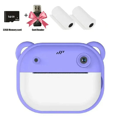 Children Digital Camera Instant Print for Kids Thermal Print Camera Instant Photo Printing Camera Video Toys+32G Memory Card