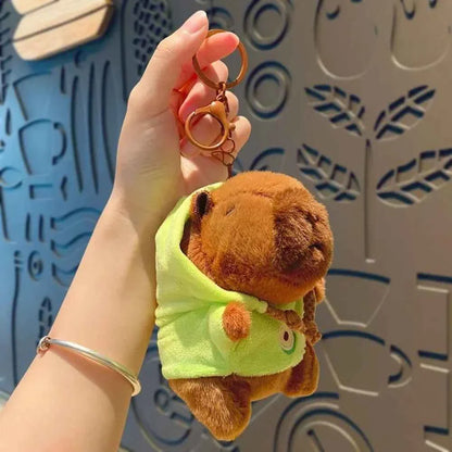 Cute 12cm Capybara Plush Toy: Hoodie, Wings & Keychain/Pendant Gift