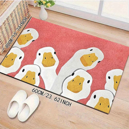Cartoon Duck Print Outdoor Floor Mat Soft Machine Washable