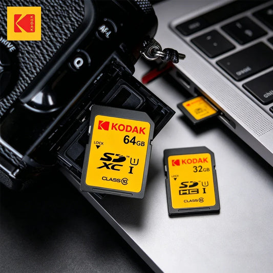 Tarjeta SD KODAK 32GB 64GB 128GB Clase 10 U1 V30 Tarjeta de memoria de alta velocidad SDXC para cámara DSLR Video 4K