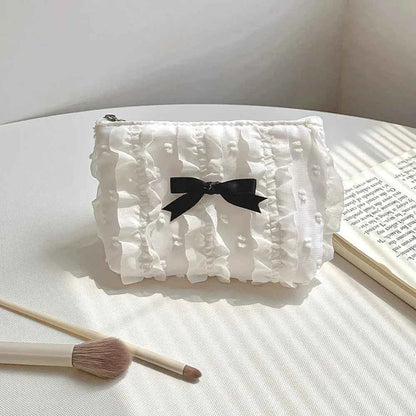 Cute Lace Bow Coin Purse Portable Cosmetic Storage Bag Key