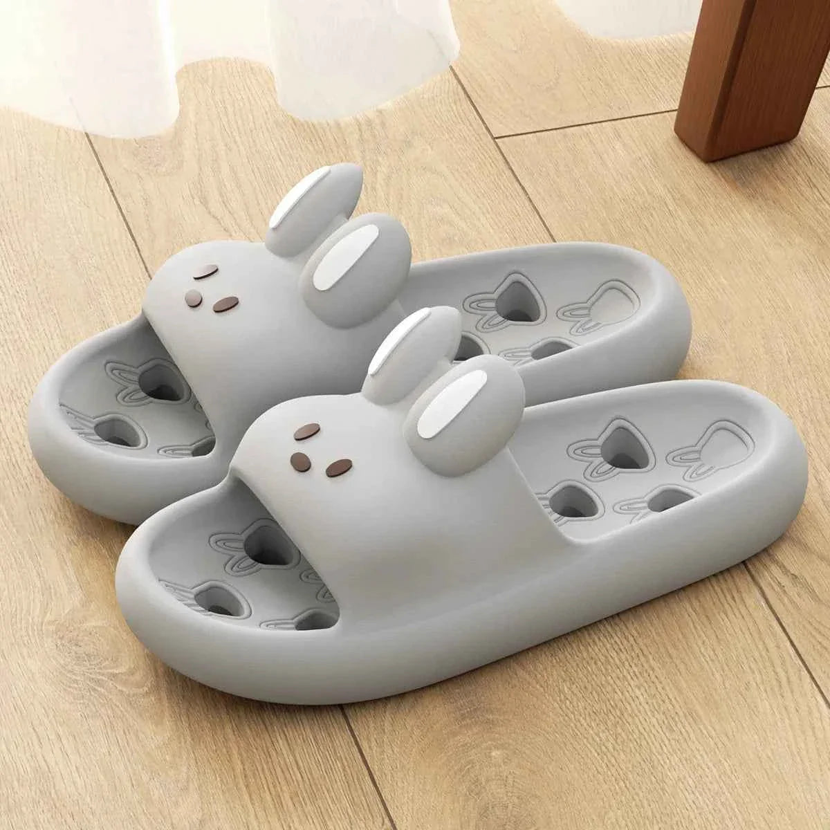 Cute Rabbit EVA Slides – Lightweight Waterproof Cloud Slippers for Women & Men Summer Home & Beach