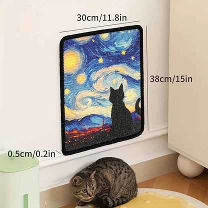 Wall Mounted Cat Scratching Mat – Durable Fabric Claw Board with Space-Saving Design