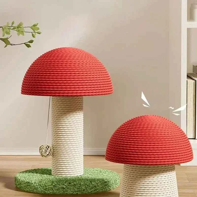 Cute Mushroom Cat Scratching Board – Sisal Claw Grinder Toy for Kittens & Furniture Protection