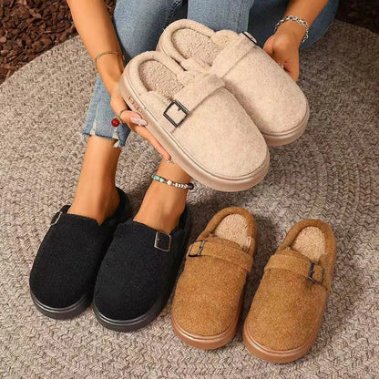 Luxury Plush Platform Slippers for Warm Indoor Comfort
