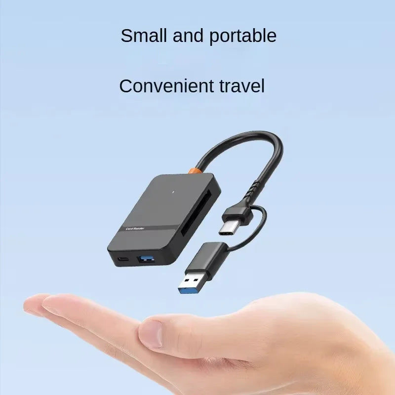 8-in-1 Card Reader USB3.0 Hub CF/SD/MS/TF Memory Card Reader for PC iPhone15 16 Trail Camera Converter External USB Flash Drive