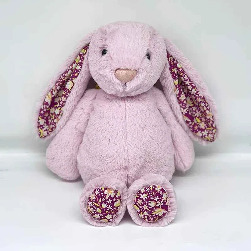 Pink Floral Rabbit Plush Toy – Cute Soft Bunny Doll for Kids Comfort & Birthday Gift