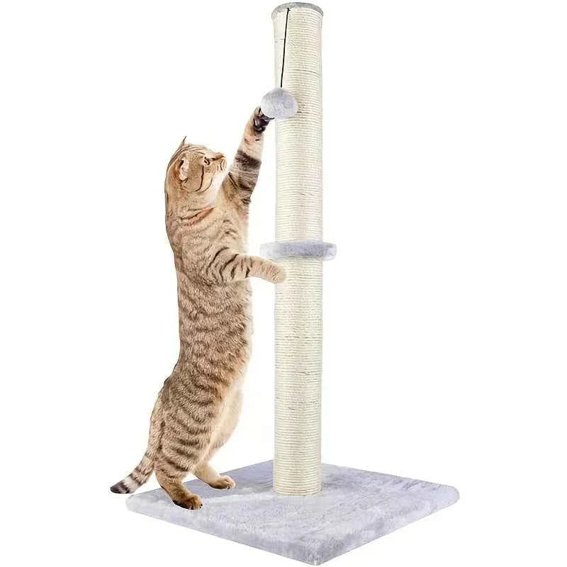 2-Tier Vertical Cat Scratching Post – Sisal Climbing Tree with Stable Modern Design