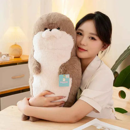 Cute Sea Otter/Blue Seal Plush Pillow (15.0/26.4 in) - Soft Sea Animal Doll Gift