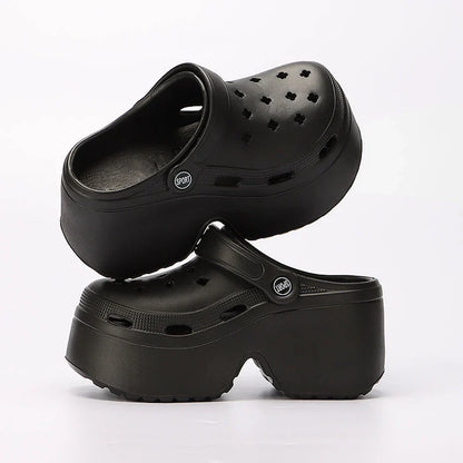 Women's Wedges Heel Sandals Summer 2026 Closed Toe Chunky Platform Sandalias Mujer Hollow Out Thick Sole Non-slip Slides Ladies