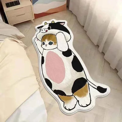 Cartoon Cat Carpet Plush Warm Bedside Blanket Cute Girlish