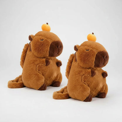 Kawaii Capybara Plush Backpack – Cute Fur Mini Shoulder Bag Gift