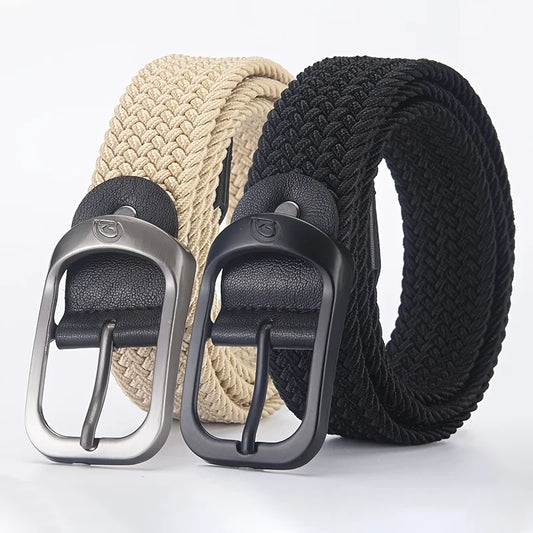 Cinturón de hombre, informal, elástico, trenzado, para deportes al aire libre, cinturón de mujer, escalada, trabajo, pantalones vaqueros, traje, universal para hombres y mujeres.