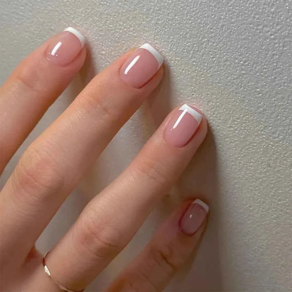24Pcs Pink French Cartoon Snail Press-On False Nails