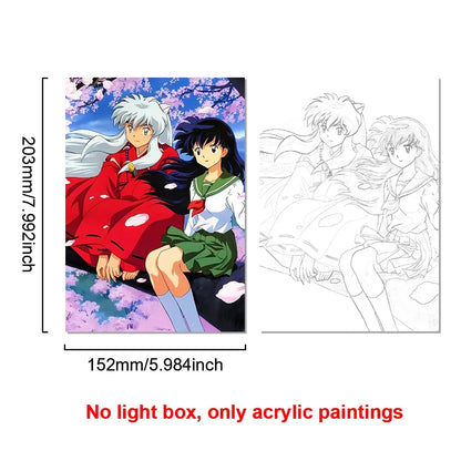 Anime Character Light Picture Frame, Inuyasha Character LED Light, Wall Decoration, Room Night Light, Gift, Moonlight Light